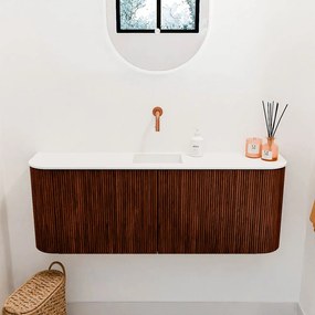 Mondiaz Joya 115cm toiletmeubel ronding links/rechts ruby met wastafel faye midden zonder kraangat talc