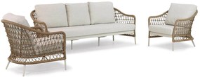 Stoel en Bank Loungeset 5 personen Wicker/Aluminium/Aluminium/wicker Taupe Coco Bali