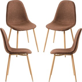 Set 4 Teok Stoffen Stoelen