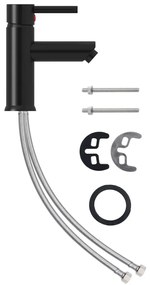 vidaXL Wastafelkraan 130x176 mm zwart