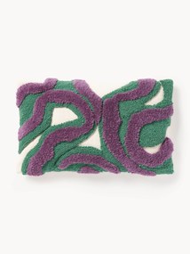 Handgetufte kussenhoes Jiri met bies