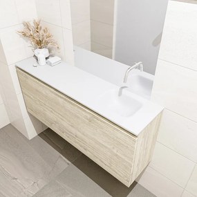 Mondiaz Olan 120cm toiletmeubel light brown grey met wastafel talc rechts geen kraangat