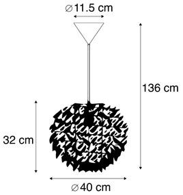 Stoffen Eettafel / Eetkamer Landelijke hanglamp wit met veren - Feather Landelijk / Rustiek E27 rond Binnenverlichting Lamp