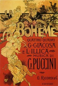 Hohenstein, Adolfo - Kunstreproductie Poster by Adolfo Hohenstein for opera La Boheme by Giacomo Puccini, 1895, (26.7 x 40 cm)