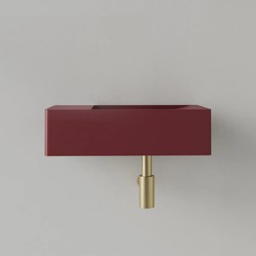 Sanigoods Luko fontein 40x22cm links zonder kraangat wijn rood