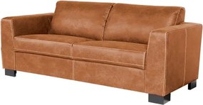 2-zits bank Polka | leer Colorado cognac 03 | 1,73 mtr breed