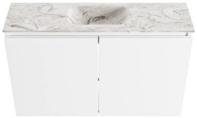 Mondiaz Ture DLux toiletmeubel 80cm talc met wastafel glace midden zonder kraangat