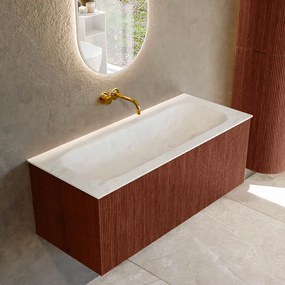 Mondiaz Kurve-dlux 110cm badmeubel ruby met 1 lade en wastafel big medium midden zonder kraangat opalo