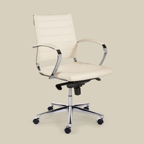 Design Bureaustoel Van Wit PU-leder