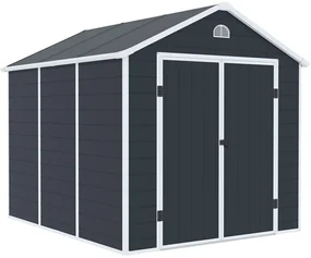 Bergen kunststof gereedschapshuisje 2,4 x 2,8 m CoverTech antraciet