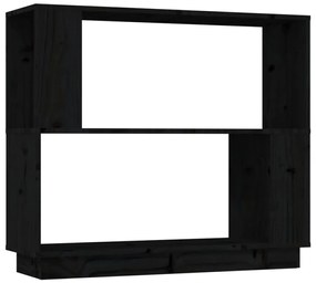 vidaXL Boekenkast/kamerscherm 80x25x70 cm massief grenenhout zwart