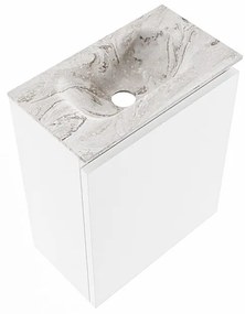 Mondiaz Ture DLux toiletmeubel 40cm talc met wastafel glace midden zonder kraangat