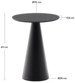Kave Home Wilshire Ronde Bijzettafel Mat Glas Zwart 35 Cm - 35 X 35cm.