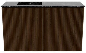 Mondiaz Joya DLux 70cm toiletmeubel walnut met wastafel faye links zonder kraangat lava