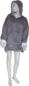 Atmosphera poncho plaid - Grijs - Plaid en poncho in 1