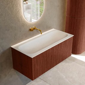 Mondiaz Kurve 100cm badmeubel ruby met 1 lade en wastafel big medium midden zonder kraangat