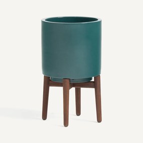 Bloempot op poot in notenhout H43 cm, Florian