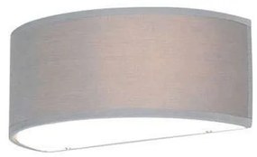 Stoffen Wandlamp grijs met half ronde kap - Drum Modern E27 Binnenverlichting Lamp