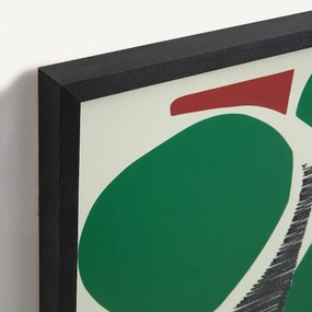 Wandkader van bedrukt papier, met de hand geborduurd, AZIO
