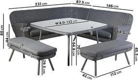 The Outsider Hoek Lounge Diningset - Jonah - Wicker - Antraciet - The Outsider