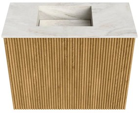 Mondiaz Joya DLux 50cm toiletmeubel oak met wastafel faye links zonder kraangat ostra