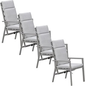 Garden Impressions Kasper tuinstoel verstelbaar taupe - 4 stuks