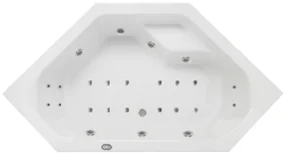 Lambini Designs Venetië bubbelbad 145x145cm elektronisch 6+4+2 hydrojets en 12 aerojets met bedieningspaneel chroom