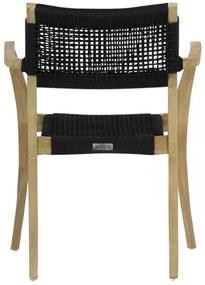 Tuinstoel stapelbaar Teak/Rope Zwart Lifestyle Garden Furniture Dallas