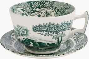 Koffiekopje & schoteltje Heritage Green Italian van keramiek, 4-delig