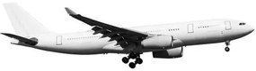 Foto White passenger aircraft cut out, fhm