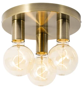 Smart plafondlamp brons rond incl. 3 Wifi G95 - Facil Modern E27 Binnenverlichting Lamp