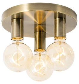 Smart plafondlamp met dimmer brons rond incl. 3 Wifi G95 - Facil Modern E27 Binnenverlichting Lamp