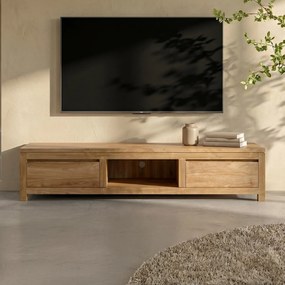 Laag Tv-meubel Teak - 2 Lades - 180cm - 180x50x37cm.