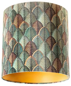 Velours lampenkap blad dessin met gouden binnenkant 40/40/40