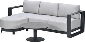 Garden Impressions Malakka loungeset 3-delig chaise longue - donker grijs