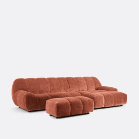 XL poef, vintage ribfluweel, L109 cm, Nuria