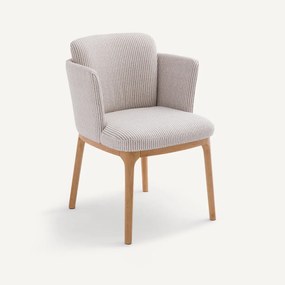 Tafelstoel met eiken poten en stof Jabote