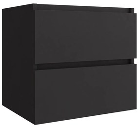 Fontana Proma badmeubel 60cm met zwarte waskom zwart mat
