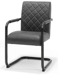 Eetkamerstoel - Monaco - stof Maya lederlook antraciet