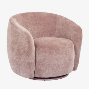 Mieres Chenille Draaifauteuil Roze Wijn - Sklum