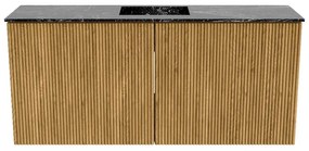 Mondiaz Joya DLux 90cm toiletmeubel oak met wastafel faye midden zonder kraangat lava