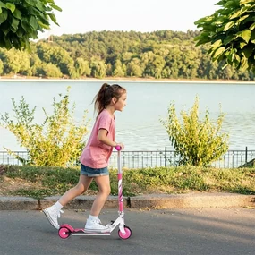 XQ Max Step inklapbaar met voetrem roze en wit