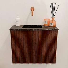 Mondiaz Joya DLux 50cm toiletmeubel ruby met wastafel faye links zonder kraangat lava