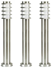 Soll 2 RVS Tuinlamp set van 3 Tuinverlichting Zilver