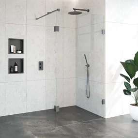 Brauer JC profielloze inloopdouche 110/40cm gunmetal geborsteld