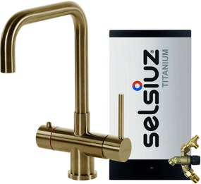 Selsiuz 3-in-1 kokend water kraan haaks met combi extra boiler goud