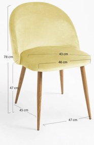 Set 4 fluwelen Vint Stoelen
