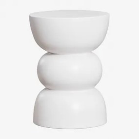 Ronde Bijzettafel Ø35 Cm In Dolomiet Tiyi Gebroken Wit - Sklum