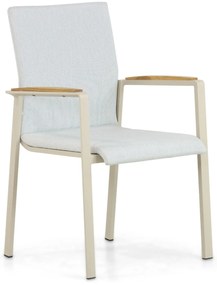 Tuinstoel stapelbaar Aluminium/textileen Taupe-naturel-bruin Lifestyle Garden Furniture Brandon
