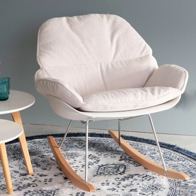 Schommelstoel Kunststof Met Beige Kussen